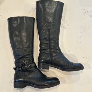 Via Spiga wrapped ankle equestrian boot, 7.5, black